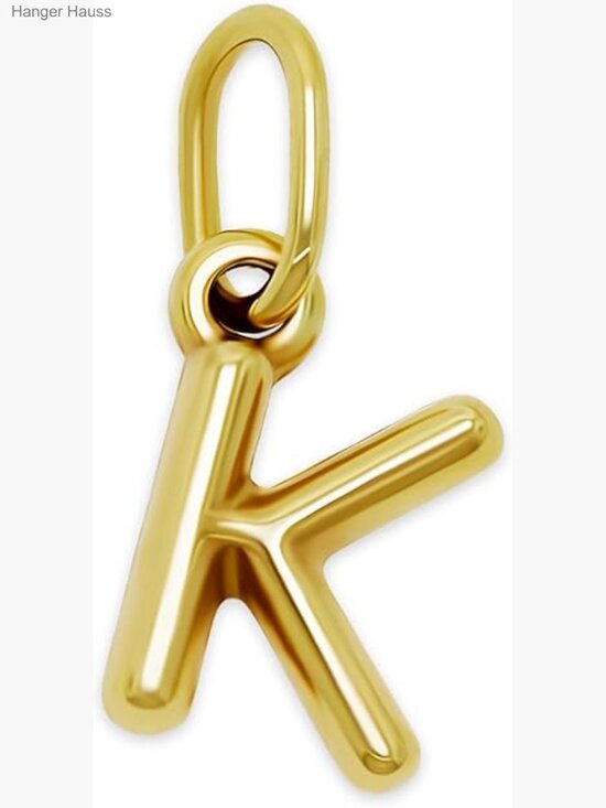 10K Gold Mini Puffy Bubble Letter Charm | Jessica Jewellery 10K Gold Puffed Initial Letter Charm Pendant Dainty Necklace
